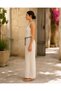 Beige Color Botanical Floral Patterned Linen Jacket and Trousers Set - 2