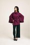 Cape Jacket with Drawstring Burgundy - 2