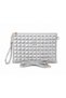 Embroidered Long Strap Faux Leather Portfolio & Clutch Bag - 2