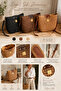 Wicker Bag with Knitted Leather Detail - 3