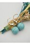 Turquoise Stone Earrings - Multicolor -