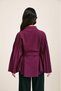 Cape Jacket with Drawstring Burgundy - 3