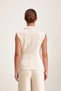 Sleeveless Suede Jacket Beige - 3