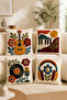 Retro Music Themed 3D Embroidery-Looking Digital Printed Decorative Throw Pillow Cover 43X43 cm – (Double-Sided) - 2