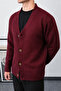Men's Burgundy Premium Knitwear Cardigan