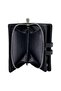 Black Genuine Leather Double Folded Wallet with Snap Fasteners Vertical Sports Model Women's Wallet // 9741-Black - 2