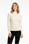 Women's Turtleneck Gathered Shoulder Detailed Ribbed Camisole Fabric Long Sleeve Blouse - 3