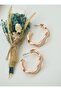 Rose plated earrings for ring earring lovers - beige - - 2