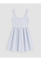Nevavm Square Collar Stoned Mini Dress with Difference - 6