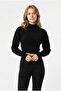 Women's Turtleneck Elastic Sleeve Crop Knit Sweater - 3