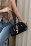 Women's Black Shoulder Bag - with Charm Gift - 2
