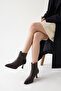Women's Pointed Toe Thin Heeled Boots Brown Skin - 4