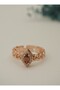 Zircon shuttle stone ring - rose - - 2