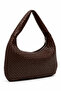Women's Knitted Pattern Retro University Bag Brown - 3