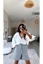 Navy Blue Striped Shorts - 2