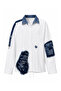 White Denim Patchwork Design Shirt - 4