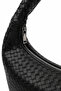 Women's Knitted Pattern Retro University Bag Black - 5