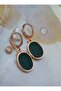 Anthea Roze Plated Earrings - Green - - 2