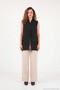 Single Button Covered Pocket Detailed Long Blazer Vest Women's Vest 6521212 - 3