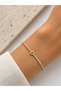 Letter D Steel Waterway Bracelet Gold – Sparkling Women's Bracelet with Zircon Stones