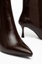 Women's Thin Heel Bitter Brown Elastic Chelsea Boots - 3