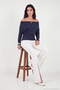 Madonna Collar Bat Sleeve Knitwear Blouse Women's Bluz 5866892 - 5