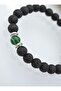 Malachite and Lava Stone Bracelet - Black - - 2