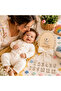Baby 1-12 Months Monthly Memory Plaque Wooden Photo Shooting Set with Replaceable Numbers and Bow - 5