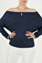 Madonna Collar Bat Sleeve Knitwear Blouse Women's Bluz 5866892 - 7