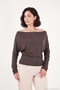 Madonna Collar Bat Sleeve Knitwear Blouse Women's Bluz 5866892 - 6