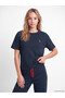 Vizyon New Season Navy Blue Crew Neck Polka Dot Women's Pajama Set - 2