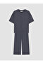 Ozmarka New Season Anthracite Crew Neck Women's Pajama Set - 5