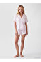 Ozmarka New Season Ecru Ruffled Plaid Women's Shorts Pajama Set - 2