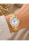 Women's Wristwatch Gold Color Casual and Stylish Combination Japanese Machine Gift Boxed - 3