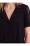Ozmarka New Season Black Shirt Collar Women's Pajama Set - 4