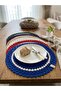 Hand Knitted Round American Service Placemat - 6 Different Color Options Plate Mat Runner Set (1 Piece)