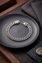 Silver Color Zircon Stone Cuban Chain Model Clip Closure Men's Bracelet