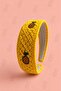 Knitted Pineapple Embroidered Crown Yellow