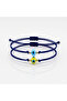 Blue and Yellow Glass Evil Eye Bead Double Set Adjustable Bracelet Bx0026 - 2