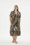 17691 Leopard Large Size Half Sleeve Dress Nightgown