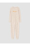 Ozmarka New Season Pink Crew Neck Fleece Women's Pajama Set - 5
