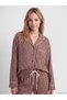 Ozmarka New Season Brown Shirt Collar Plaid Women's Pajama Set - 2