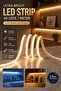 مجموعة واحدة من شريط إضاءة LED COB بلاستيكي يعمل بالطاقة عبر USB بطول 5 متر بلون أبيض دافئ لإضاءة خلفية للتلفزيون وتحت الخزائن فائق السطوع