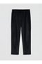 Ozmarka New Season Black Women's Velvet Pajama Bottoms with Elastic Waist - 5