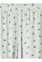 Ozmarka New Season Gray V-Neck Bow Printed Women's Capri Pajama Set - 6
