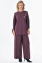 Bead Embroidered Sweatshirt Burgundy - 2