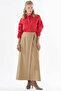 Buckle Detailed Wrap Skirt Beige - 2