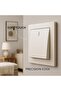 Modern Light Switch Single Gang 10A 250V Sleek White Design Durable Heat Resistant Wall Mount - 4