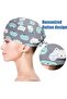 6 PCS Working Cap with Button and Sweatband, Cotton Printed Adjustable Bouffant Tie Back Hat - 3