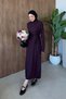 Deep Striped Mercerized Dress Plum